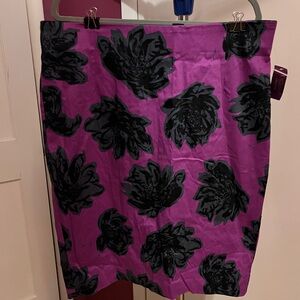 Lane Bryant Plus size Floral Purple and Black Skirt